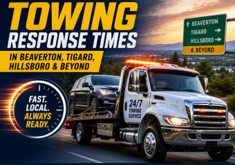 Illustration of Fastest Towing Response Times in Beaverton, Tigard, Hillsboro & Beyond