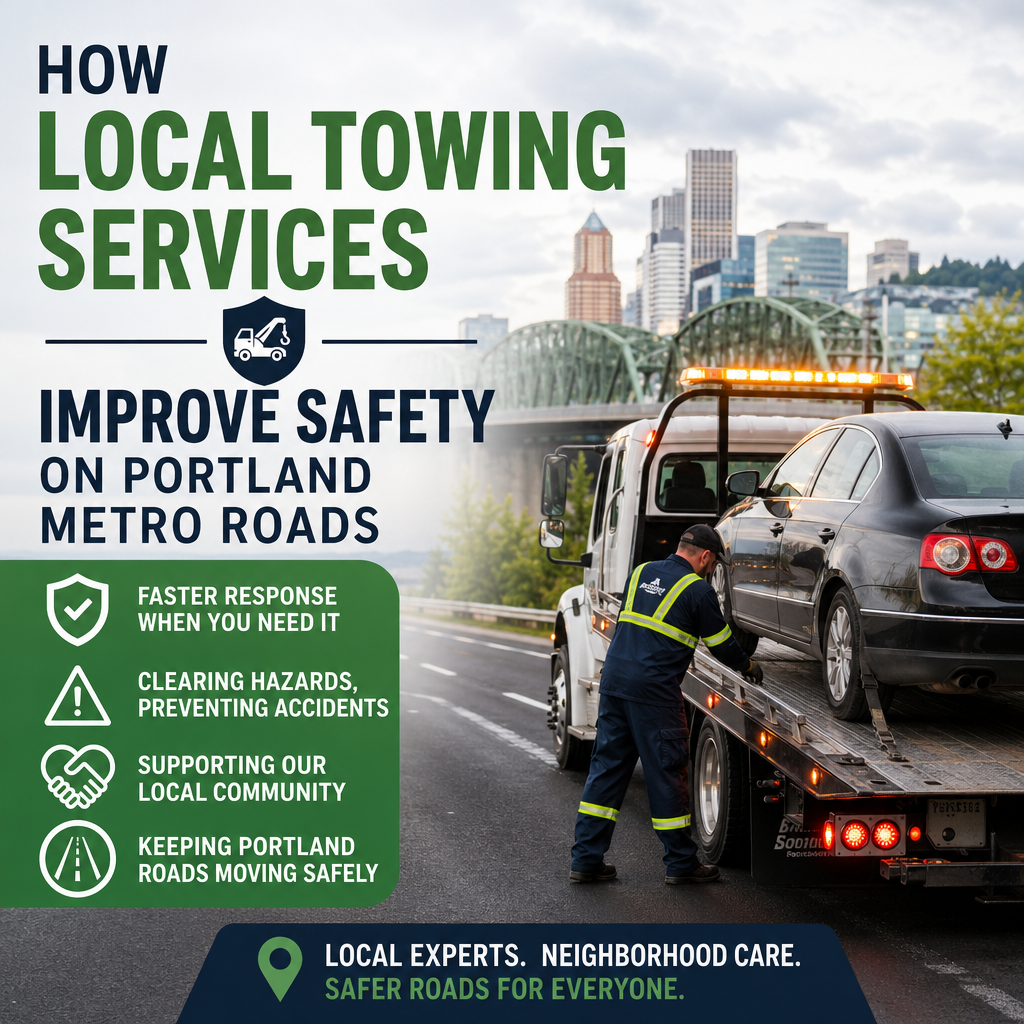Illustration of How Local Towing Services Improve Safety on Portland Metro Roads