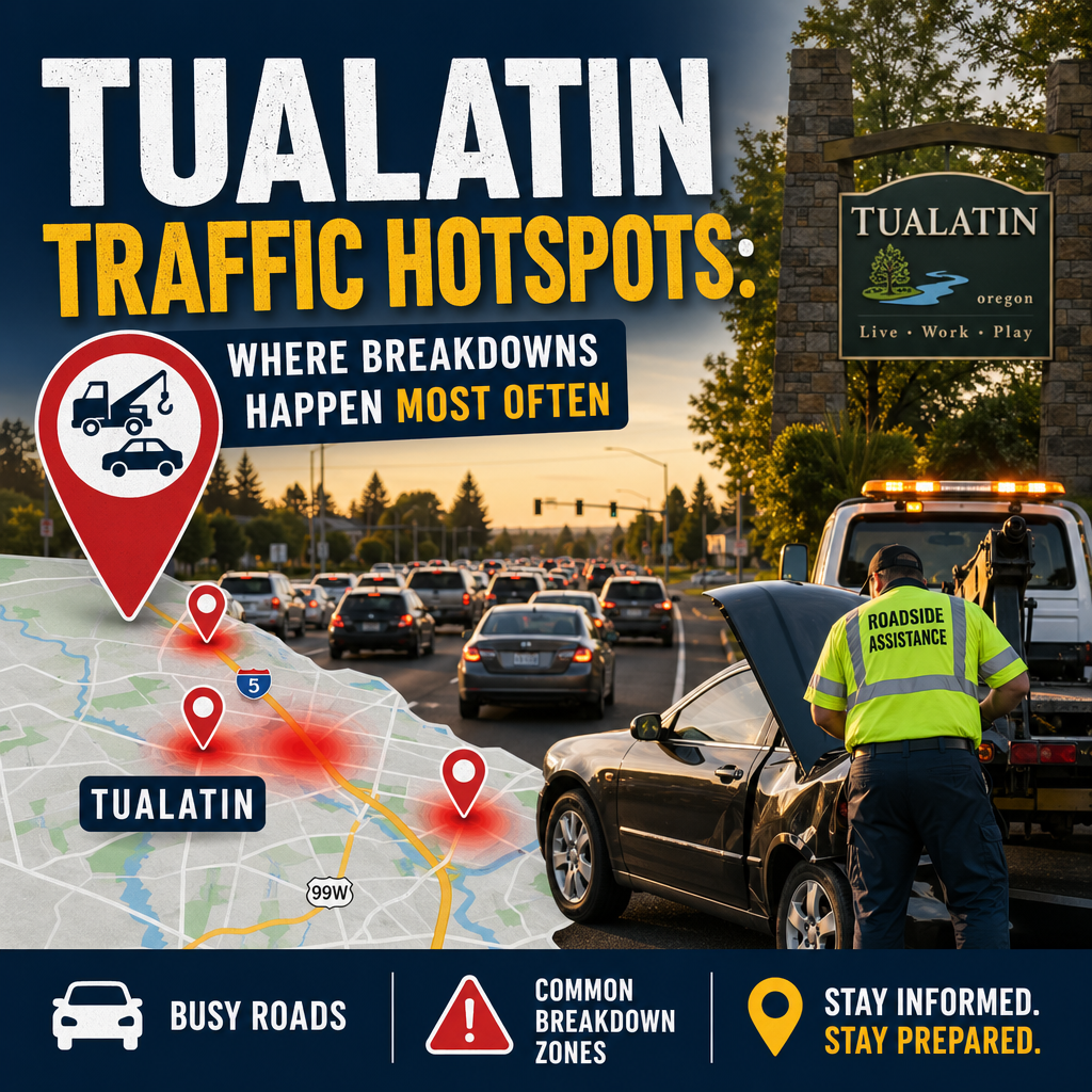 Illustration of Tualatin Traffic Hotspots: Where Breakdowns Happen Most Often