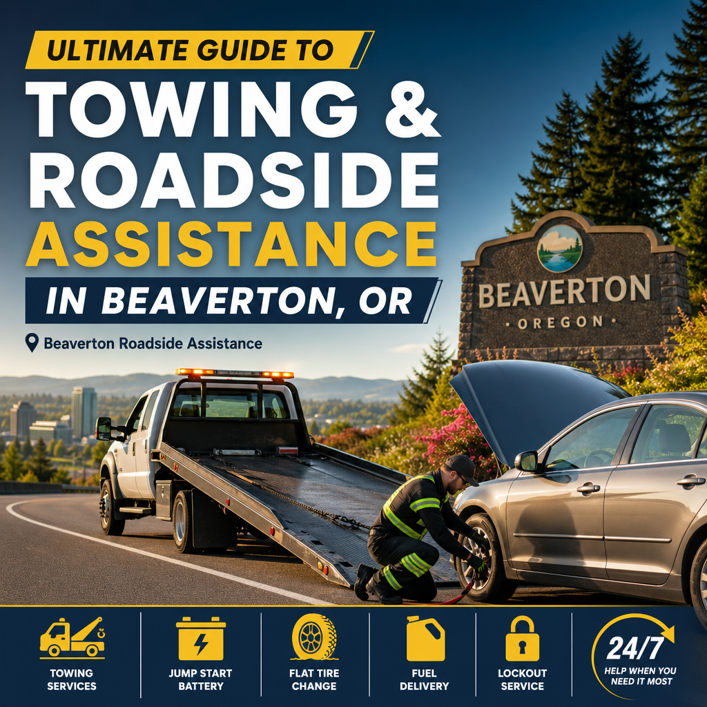 Beaverton roadside assistance illustration for Ultimate Guide to Towing & Roadside Assistance in Beaverton, OR