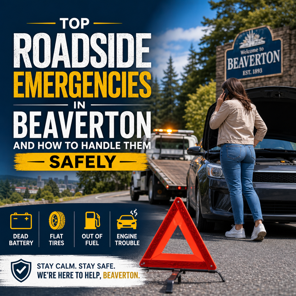 Beaverton roadside emergencies illustration for Top Roadside Emergencies in Beaverton and How to Handle Them Safely